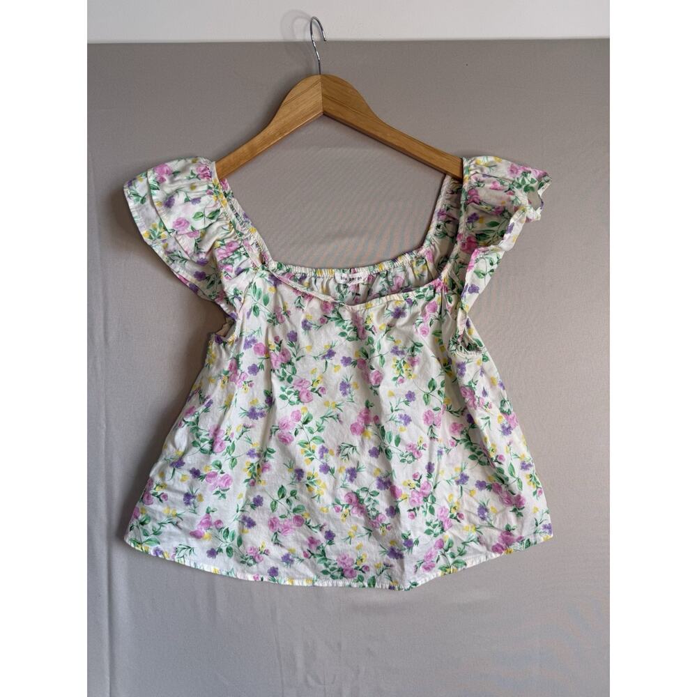Blu Pepper Floral Blouse Women’s Large Cottagecore Puff Sleeve Top Prairiecore